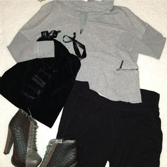 Calvin Klein Performance Cropped Cowl Neck Sweatshirt - Picture 2 of 9